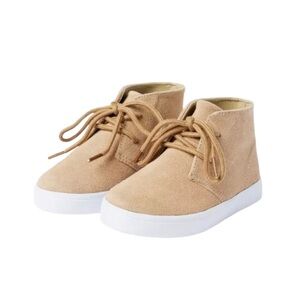 Janie & Jack Chukka Suede Leather Camel Tan High Top Kids Ankle Boots Sneakers